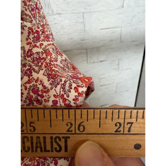 Lands’end womens button up blouse floral wrinkle resistant 3/4 length plus size - Picture 5 of 7